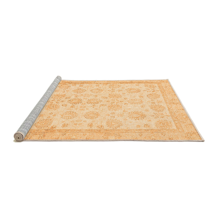 Sideview of Machine Washable Oriental Orange Traditional Area Rugs, wshabs456org