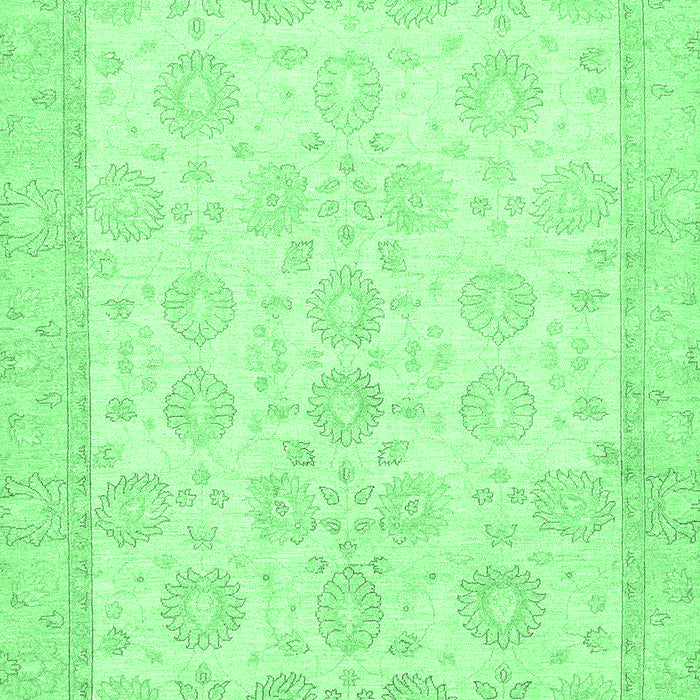 Machine Washable Oriental Emerald Green Traditional Area Rugs, wshabs456emgrn