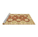 Sideview of Machine Washable Abstract Mustard Yellow Rug, wshabs457