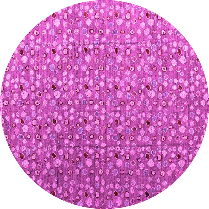 Round Machine Washable Abstract Pink Modern Rug, wshabs4570pnk
