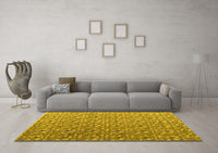 Machine Washable Abstract Yellow Modern Rug, wshabs4570yw