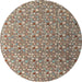 Round Machine Washable Abstract Light French Beige Brown Rug, wshabs4570