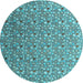 Round Abstract Light Blue Modern Rug, abs4570lblu