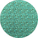 Round Abstract Turquoise Modern Rug, abs4570turq