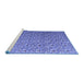 Sideview of Machine Washable Abstract Blue Modern Rug, wshabs4570blu