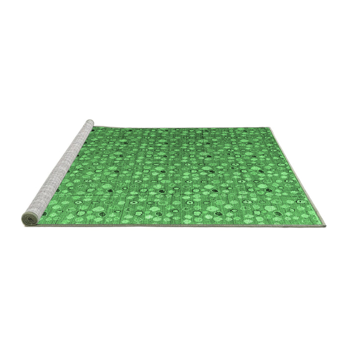 Sideview of Machine Washable Abstract Emerald Green Modern Area Rugs, wshabs4570emgrn
