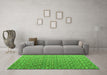 Machine Washable Abstract Green Modern Area Rugs in a Living Room,, wshabs4570grn