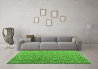 Machine Washable Abstract Green Modern Rug, wshabs4570grn