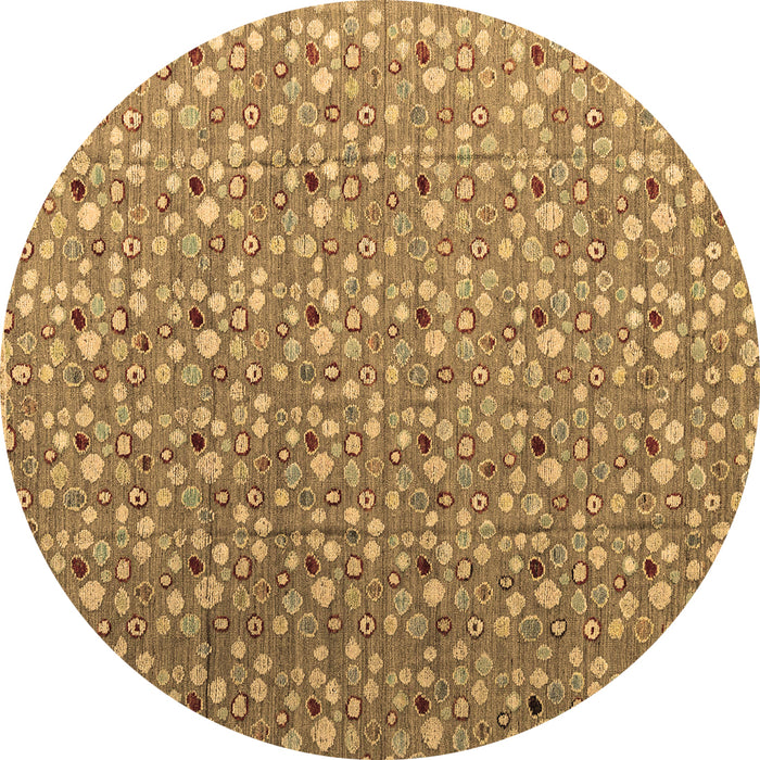 Round Machine Washable Abstract Brown Modern Rug, wshabs4570brn