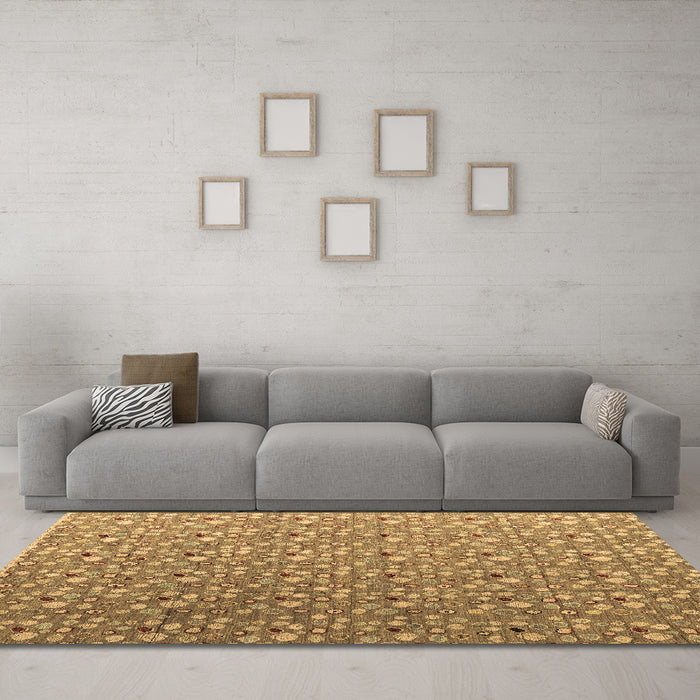 Machine Washable Abstract Brown Modern Rug in a Living Room,, wshabs4570brn
