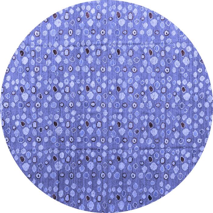 Round Abstract Blue Modern Rug, abs4570blu