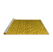 Sideview of Machine Washable Abstract Yellow Modern Rug, wshabs4570yw