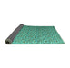 Sideview of Abstract Turquoise Modern Rug, abs4570turq