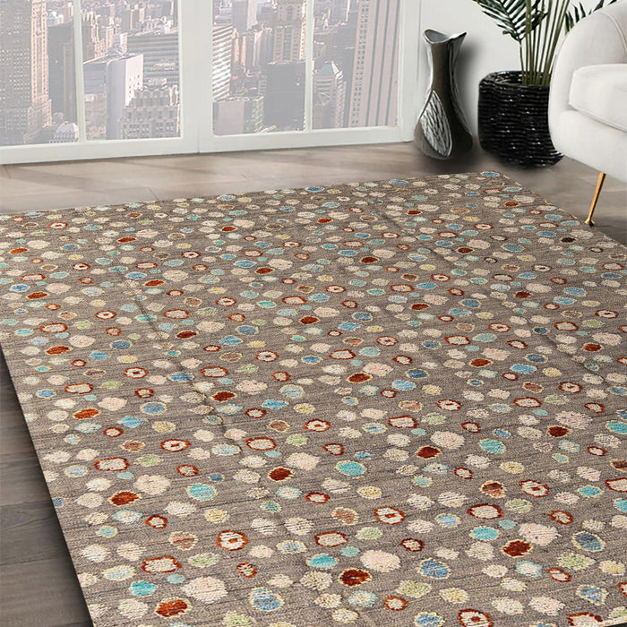 Machine Washable Abstract Light French Beige Brown Rug in a Family Room, wshabs4570