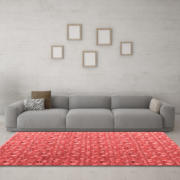 Modern Red Washable Rugs
