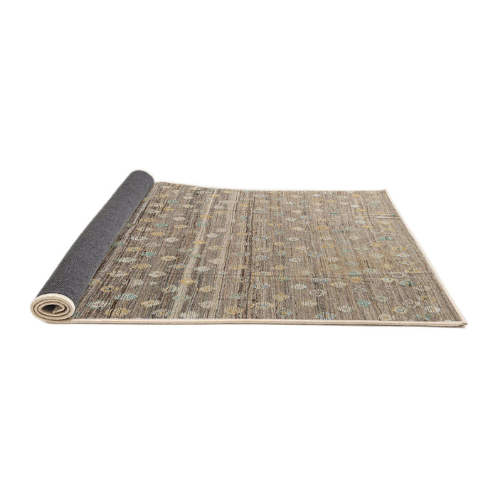 Sideview of Abstract Dark Almond Brown Modern Rug, abs4571