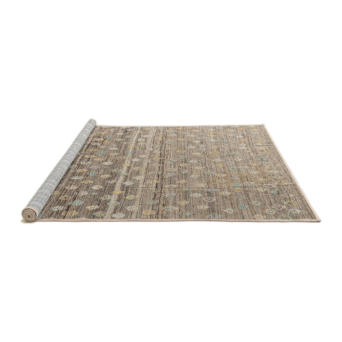 Sideview of Machine Washable Abstract Dark Almond Brown Rug, wshabs4571