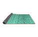 Sideview of Abstract Turquoise Modern Rug, abs4571turq