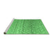 Sideview of Machine Washable Abstract Emerald Green Modern Area Rugs, wshabs4571emgrn