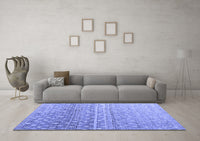 Machine Washable Abstract Blue Modern Rug, wshabs4571blu