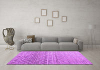 Machine Washable Abstract Purple Modern Rug, wshabs4571pur