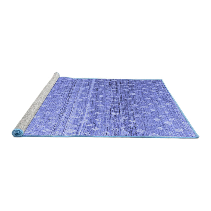 Sideview of Machine Washable Abstract Blue Modern Rug, wshabs4571blu