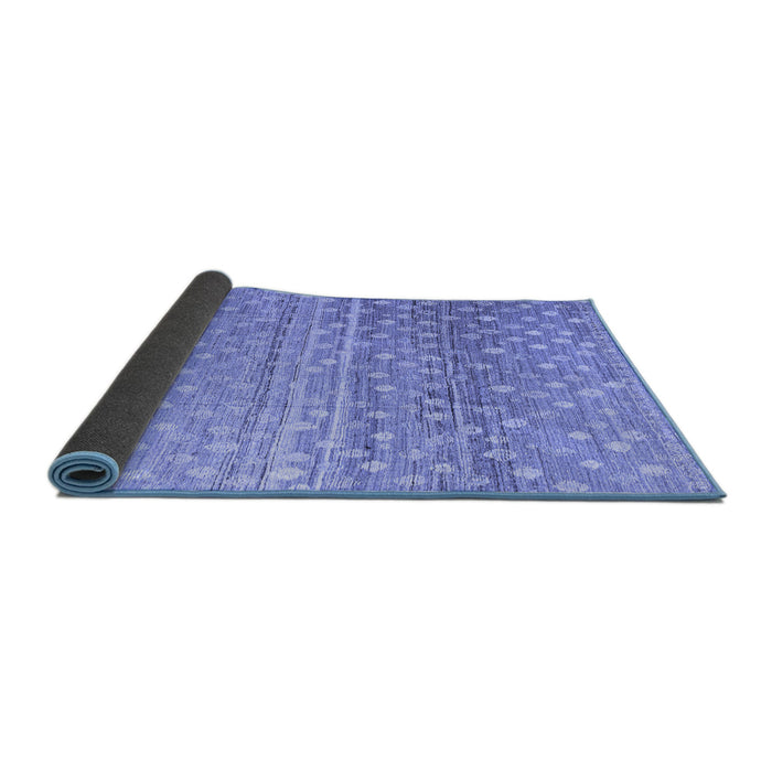 Sideview of Abstract Blue Modern Rug, abs4571blu