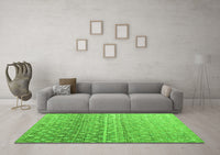 Machine Washable Abstract Green Modern Rug, wshabs4571grn