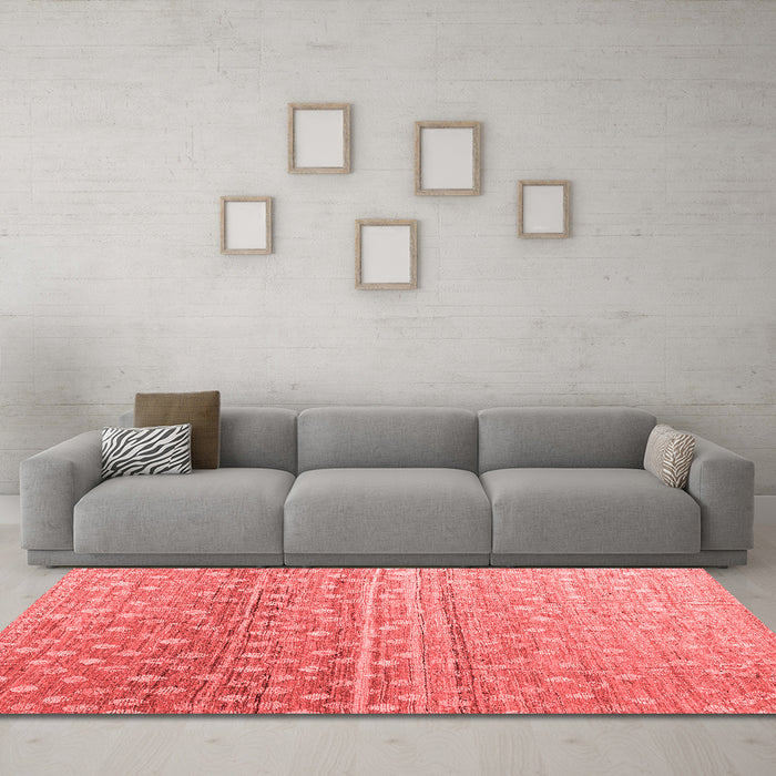 Modern Red Washable Rugs