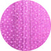 Round Abstract Pink Modern Rug, abs4571pnk