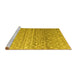 Sideview of Machine Washable Abstract Yellow Modern Rug, wshabs4571yw