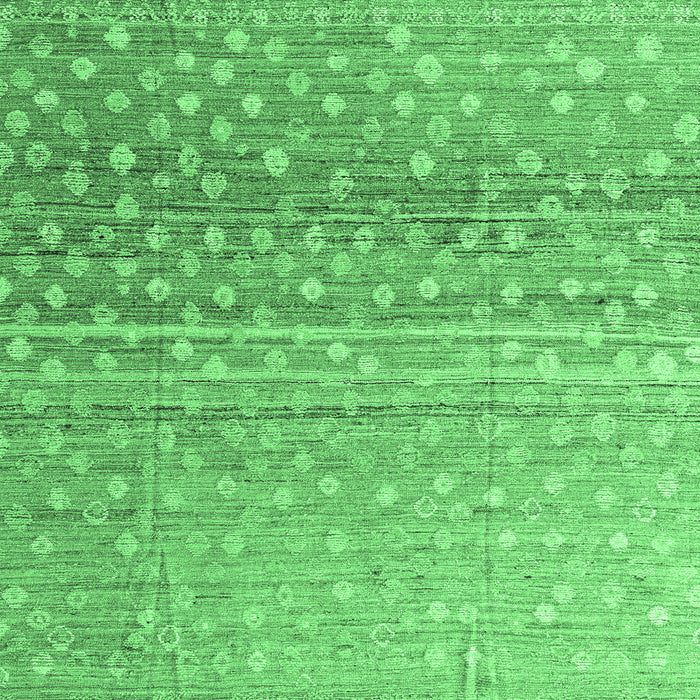 Square Abstract Emerald Green Modern Rug, abs4571emgrn