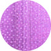 Round Machine Washable Abstract Purple Modern Area Rugs, wshabs4571pur