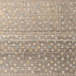 Square Abstract Dark Almond Brown Modern Rug, abs4571