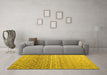 Machine Washable Abstract Yellow Modern Rug in a Living Room, wshabs4571yw