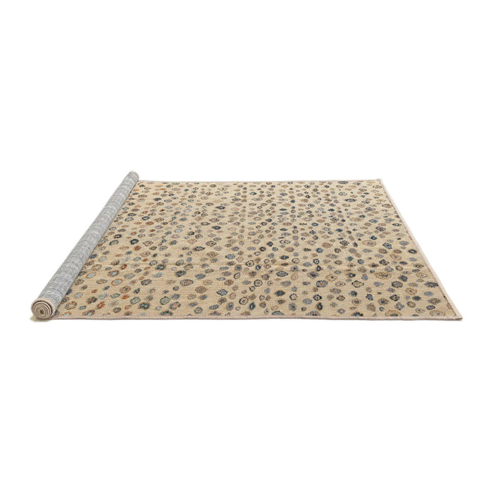 Sideview of Machine Washable Abstract Camel Brown Rug, wshabs4572