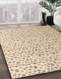 Abstract Camel Brown Solid Rug, abs4572