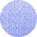 Round Solid Blue Modern Rug, abs4572blu