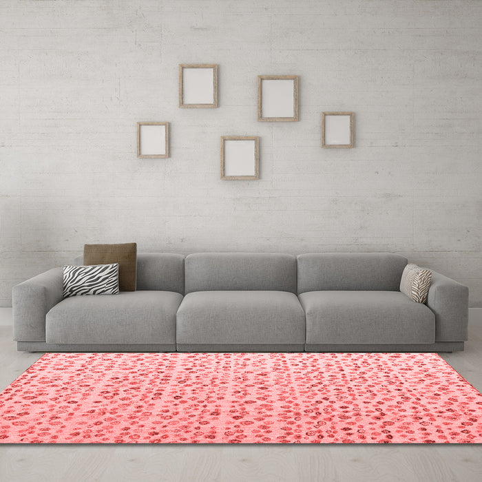 Modern Red Washable Rugs