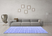 Machine Washable Solid Blue Modern Rug, wshabs4572blu