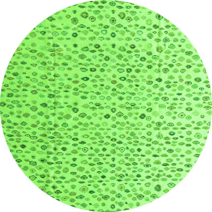 Round Solid Green Modern Rug, abs4572grn
