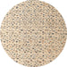 Round Machine Washable Abstract Camel Brown Rug, wshabs4572