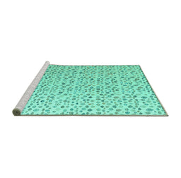 Sideview of Machine Washable Solid Turquoise Modern Area Rugs, wshabs4572turq