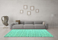 Machine Washable Solid Turquoise Modern Rug, wshabs4572turq