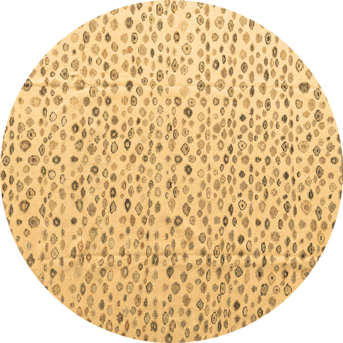 Round Machine Washable Solid Brown Modern Rug, wshabs4572brn