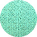 Round Solid Turquoise Modern Rug, abs4572turq