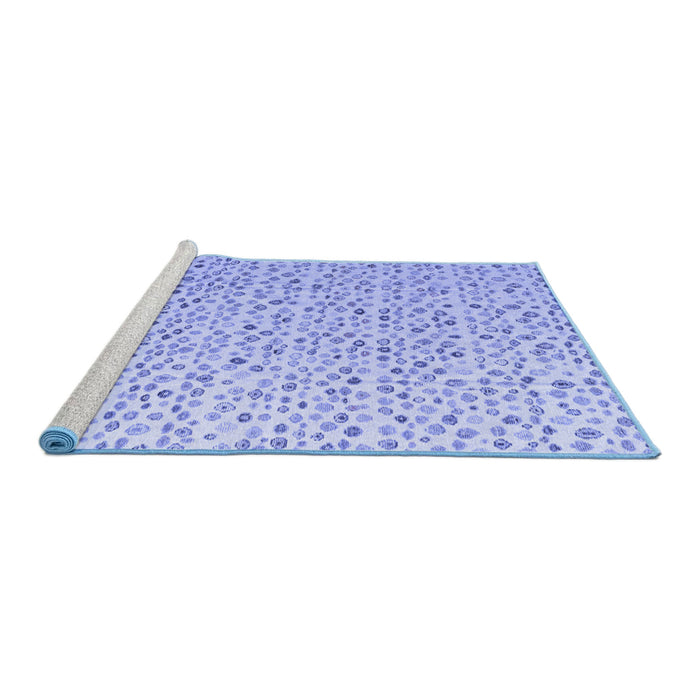 Sideview of Machine Washable Solid Blue Modern Rug, wshabs4572blu