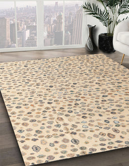 Machine Washable Abstract Camel Brown Rug in a Family Room, wshabs4572