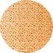 Round Solid Orange Modern Rug, abs4572org