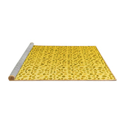 Sideview of Machine Washable Solid Yellow Modern Rug, wshabs4572yw